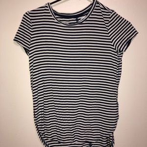 White and Navy Striped T-shirt